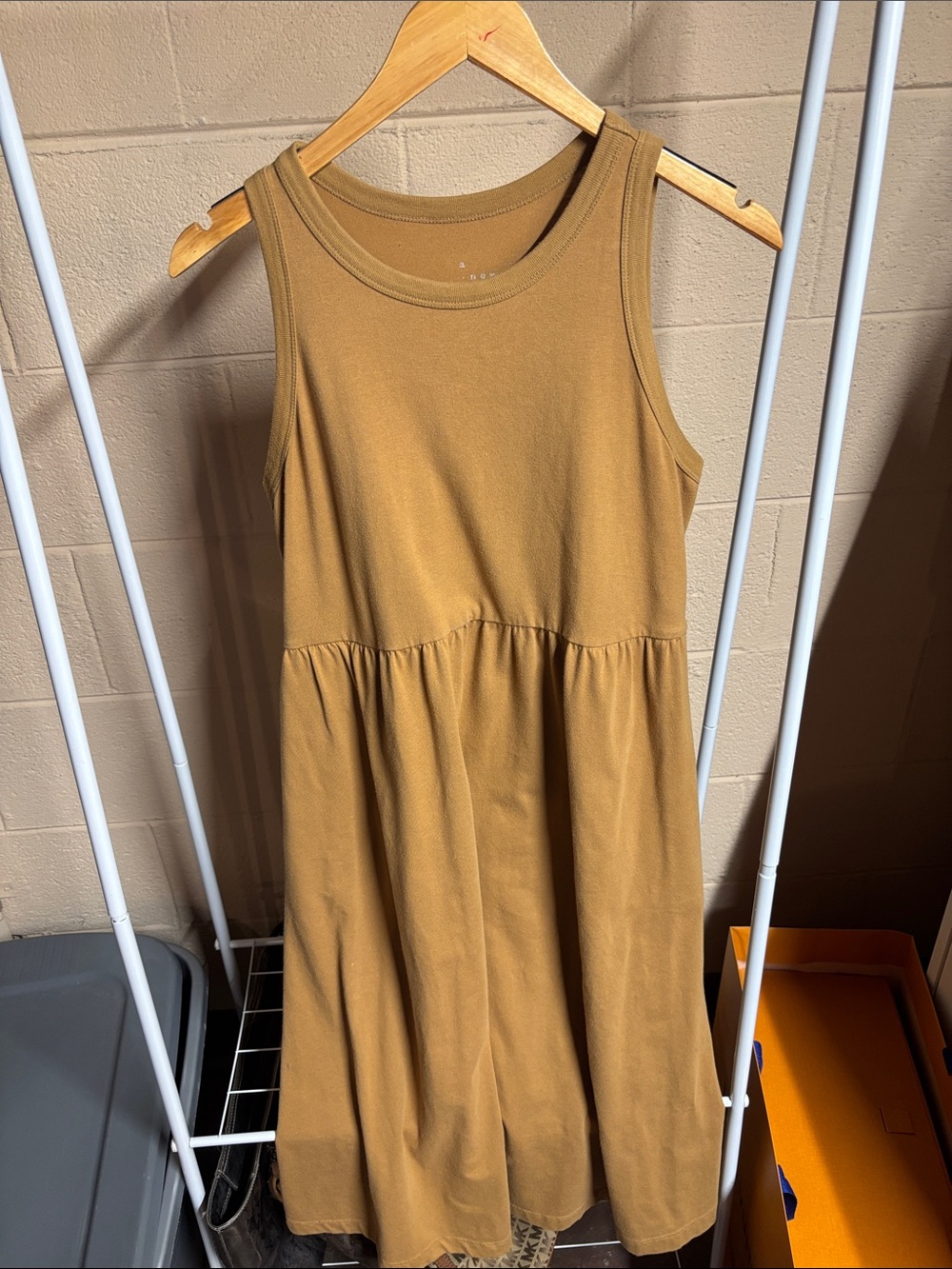 a new day Sleeveless Tank Dress in Mustard Brown